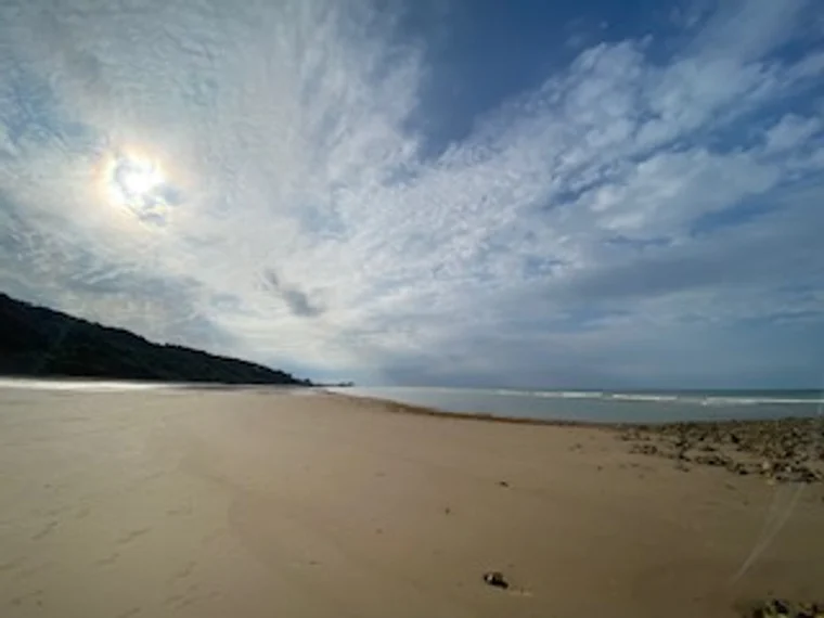 Open beach, sea, and sky for a spacious personal retreat